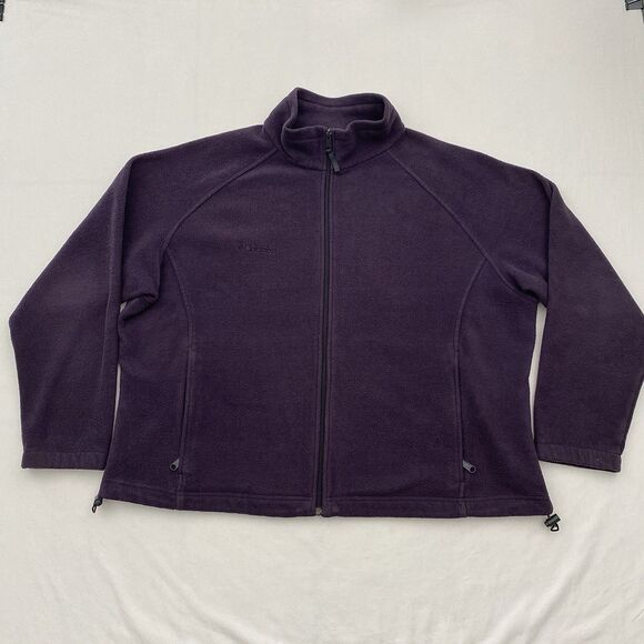 Columbia Fleece Jacket Full Zip Womens 2X Purple Pockets Outdoor - Picture 1 of 8